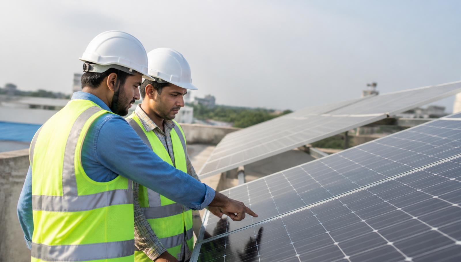 RY Enterprises solar engineering team on site during commissioning in Odisha
