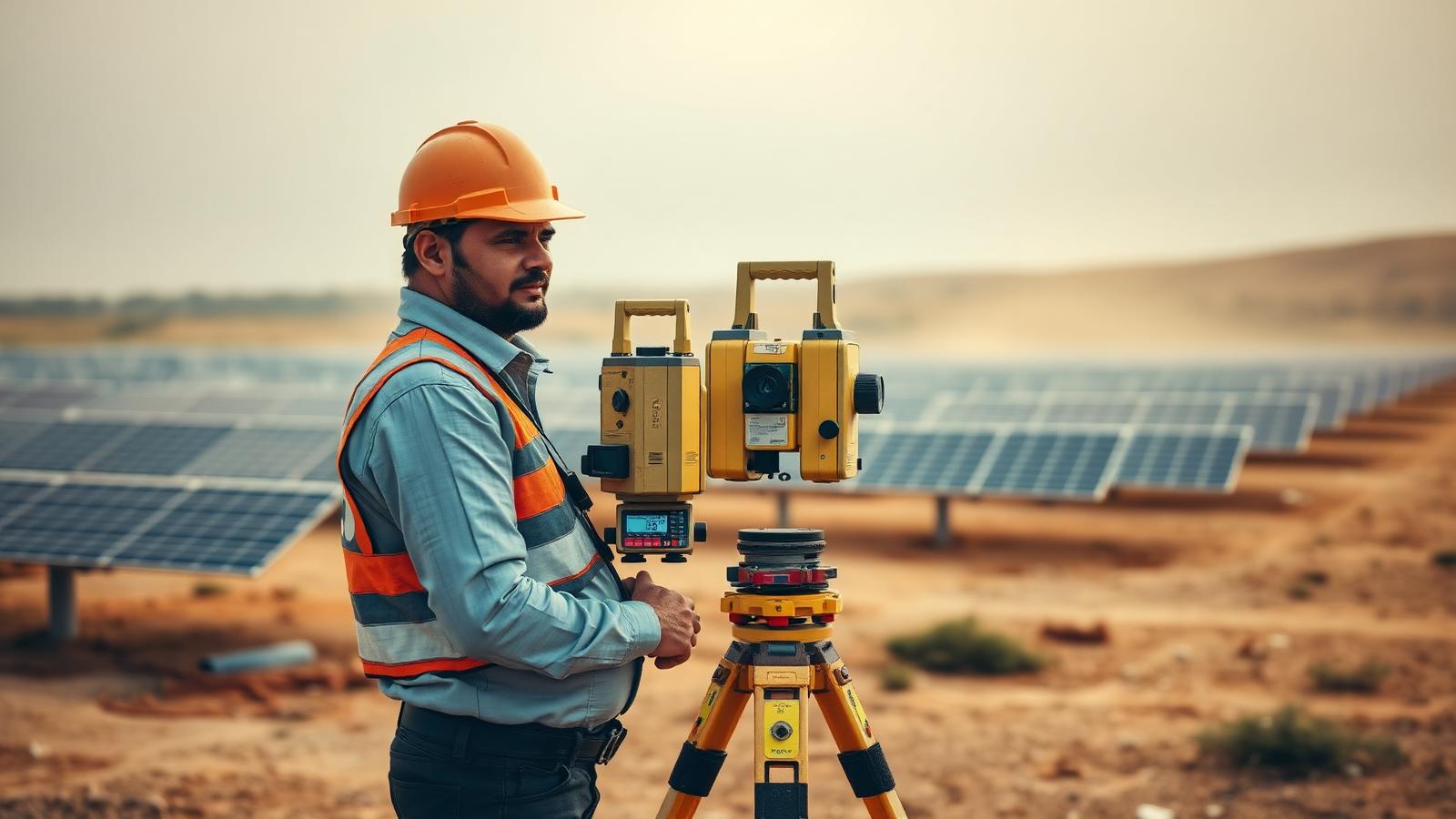 Site survey being carried out at a ground mount solar location in Odisha